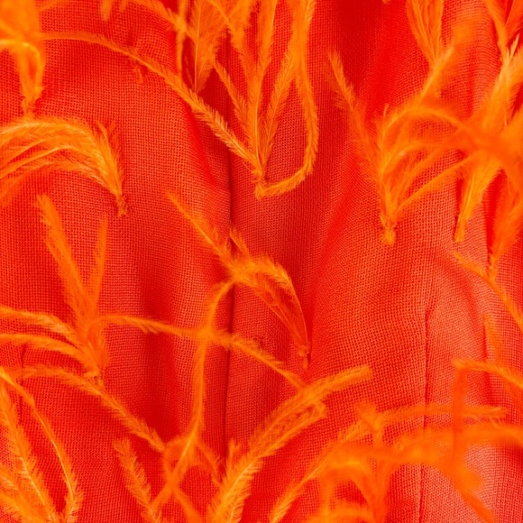 Cult Gaia Shannon Ostrich Feather Silk Mini Dress Orange XS Cocktail Party - Picture 12 of 12
